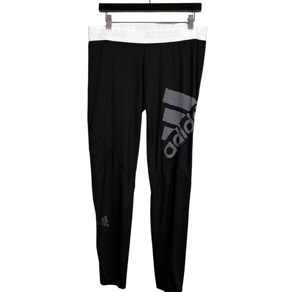 Adidas Leggings Athletic Sport Black Ankle - XL - Picture 1 of 4